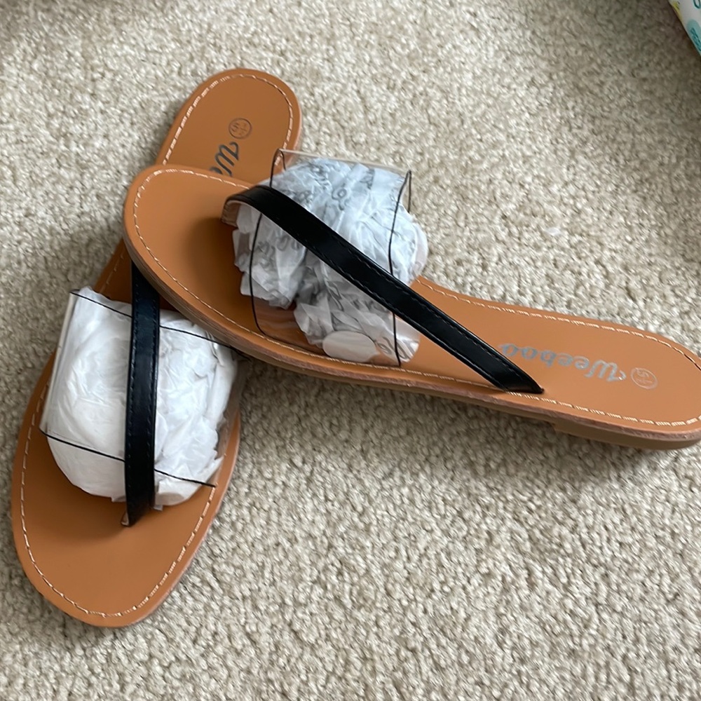 New! Clear slipper sandals 5 1/2